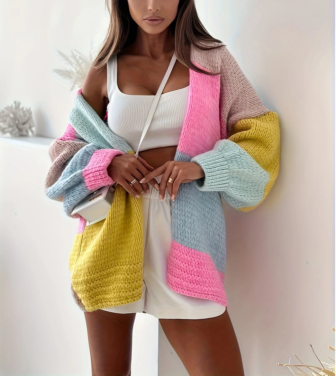 Nola Colour Block Knit Cardigan