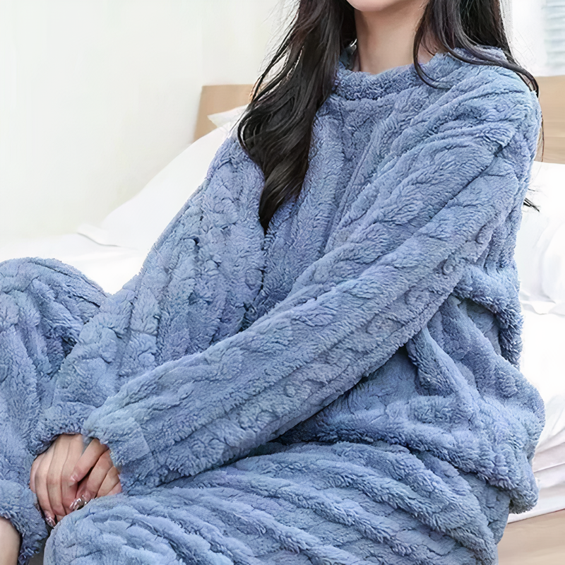 Warm Fleece Pajama Set for Women