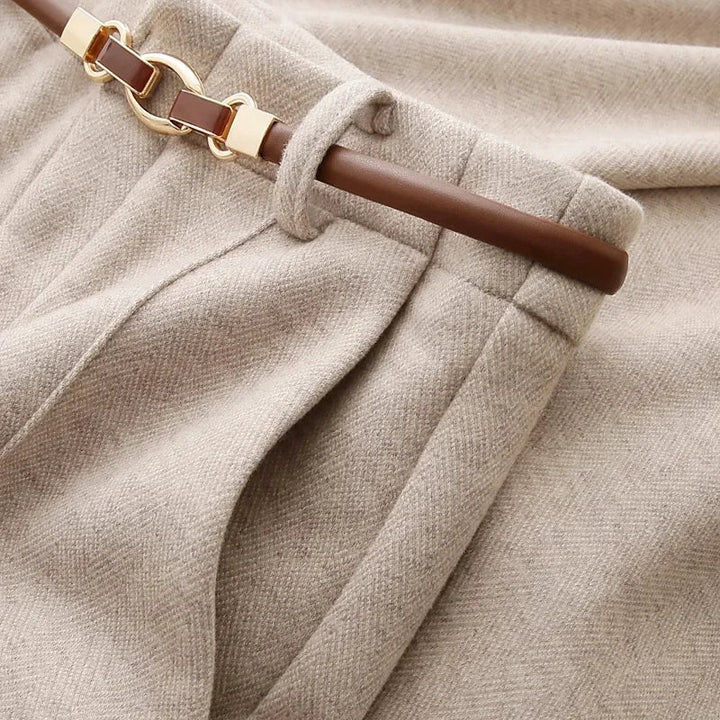 Aveline Wool Straight-Leg Trousers