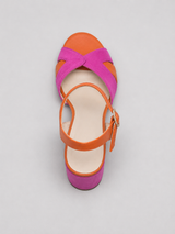 Women’s Colour Block Heeled Sandals – Cushioned Block Heel