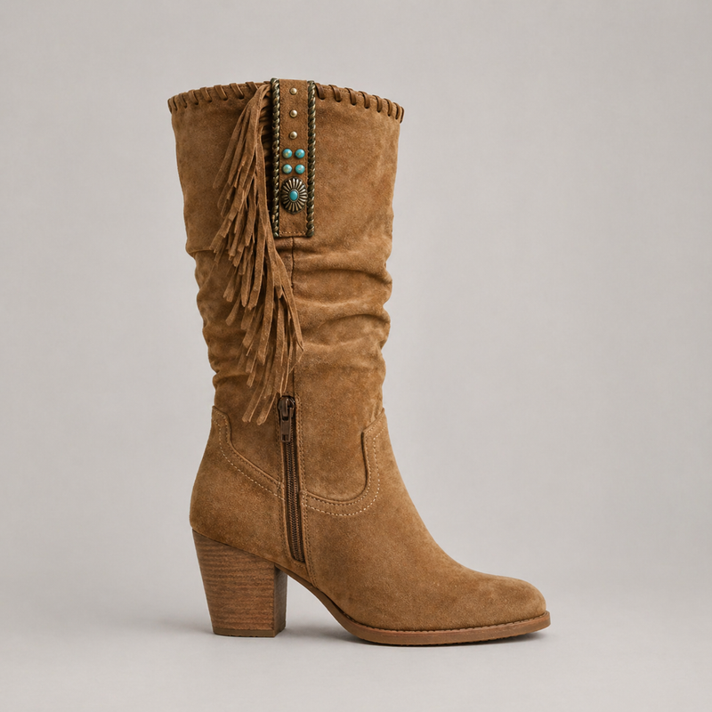 Women’s Cowboy Fringe Boots - Mid-Calf Style