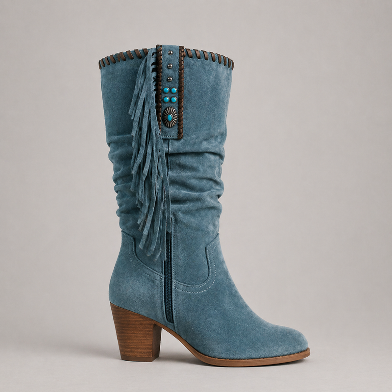 Women’s Cowboy Fringe Boots - Mid-Calf Style