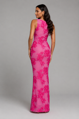 Women’s Floral Embroidered Maxi Dress – Sleeveless Occasion Dress