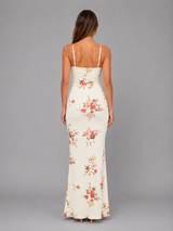 Women's Floral Satin Feel Maxi Dress – Summer Occasion Style
