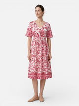 Women’s Floral V-Neck Midi Dress – Relaxed Summer Elegance