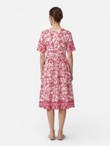 Women’s Floral V-Neck Midi Dress – Relaxed Summer Elegance