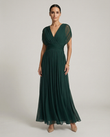 Women’s Gradient Pleated Maxi Dress – Elegant Flowing Silhouette
