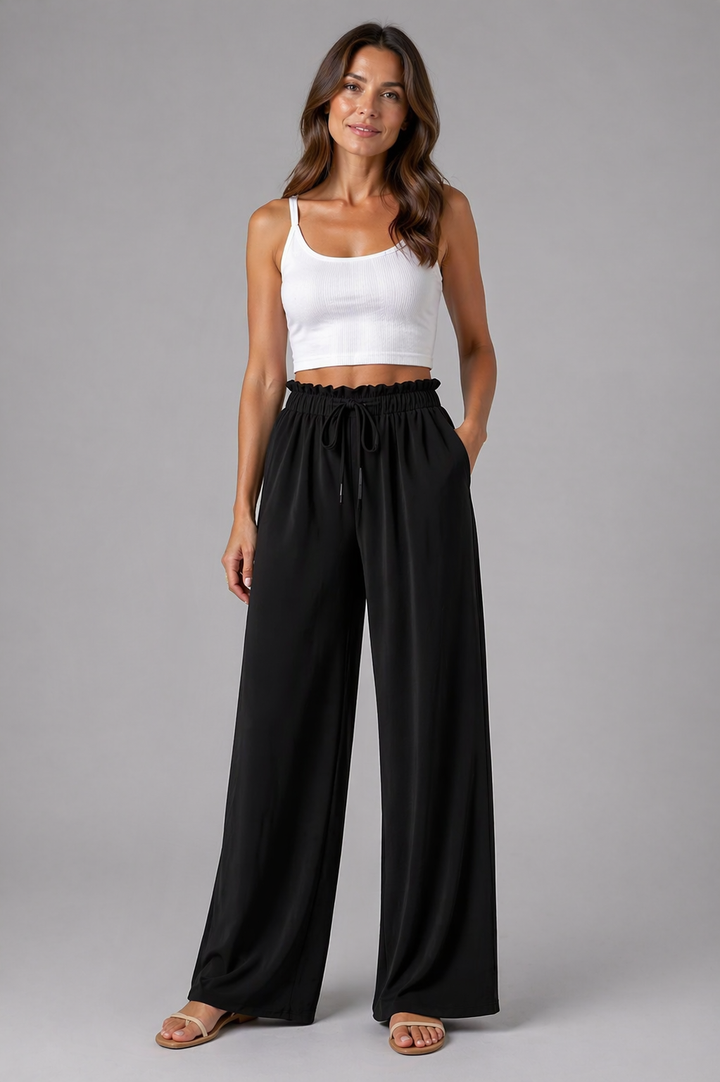 Women’s High-Waisted Wide-Leg Trousers - Relaxed Fit