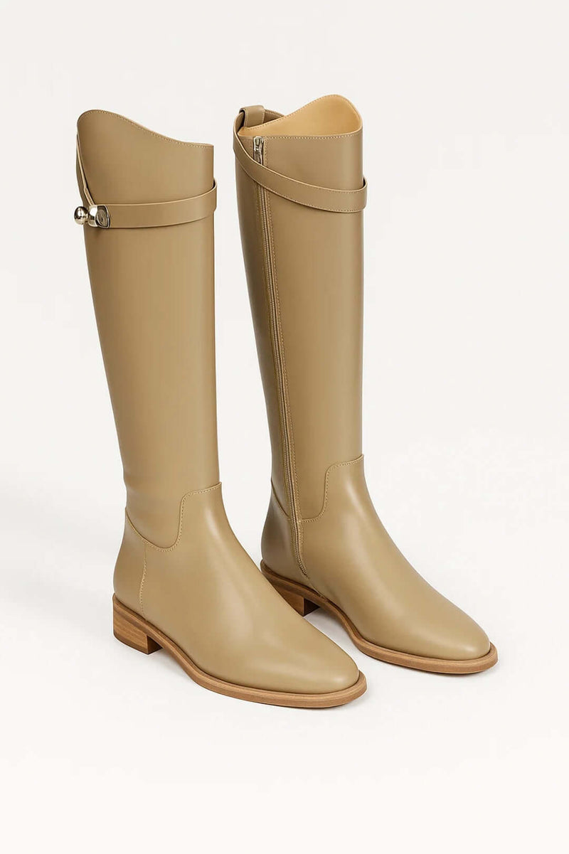 Women’s Knee-High Boots - Buckle Detail