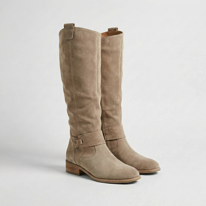 Women’s Knee-High Slouch Boots - Suede Look Elegance