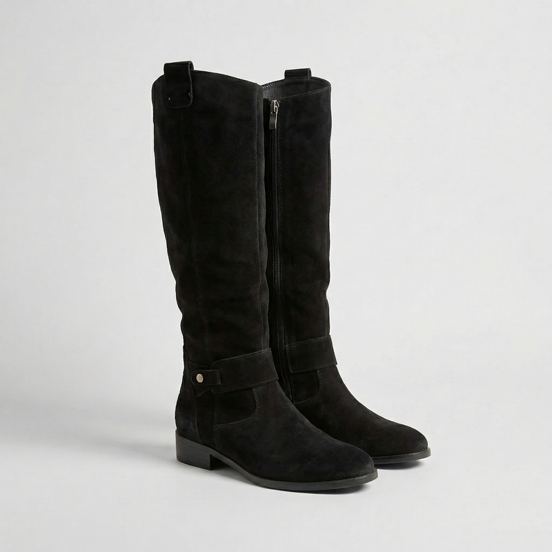 Women’s Knee-High Slouch Boots - Suede Look Elegance