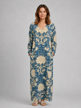 Women's Linen Look Midi Dress with Pockets – Flattering Relaxed Fit