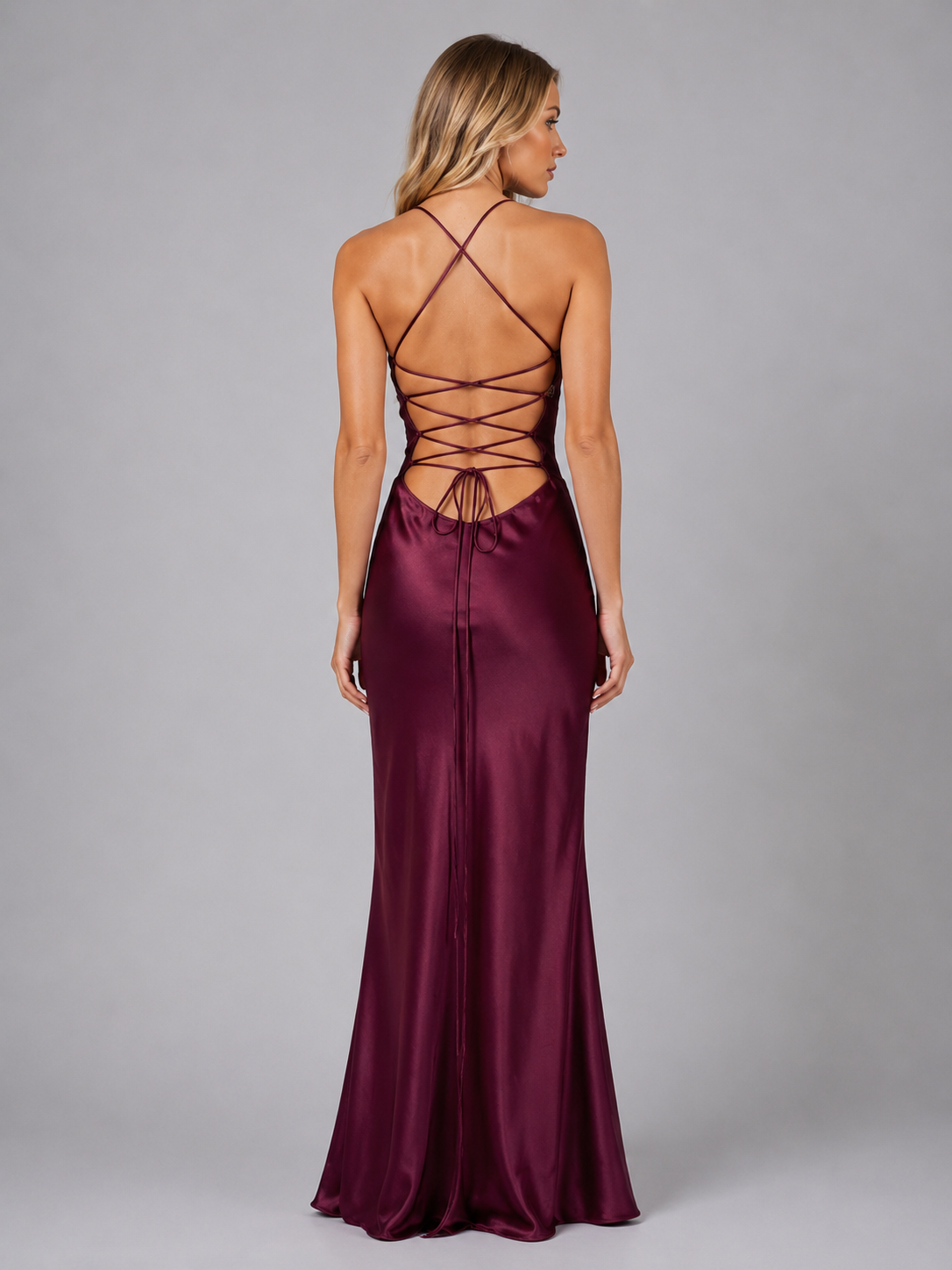 Women’s Pearl Beaded Satin Feel Maxi Dress – Evening Gown