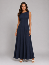 Women’s Ruched Sleeveless A-Line Maxi Dress – Relaxed Summer Style
