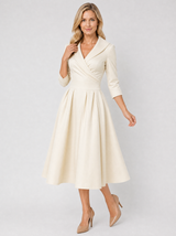 Women’s Satin Feel Midi Dress – Elegant Wrap Style
