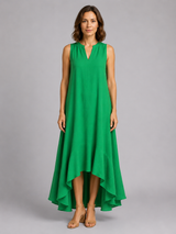 Women's Sleeveless V-Neck Maxi Dress – Flattering Flowy Fit