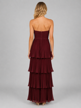 Women’s Strapless Tiered Maxi Dress – Elegant Evening Gown