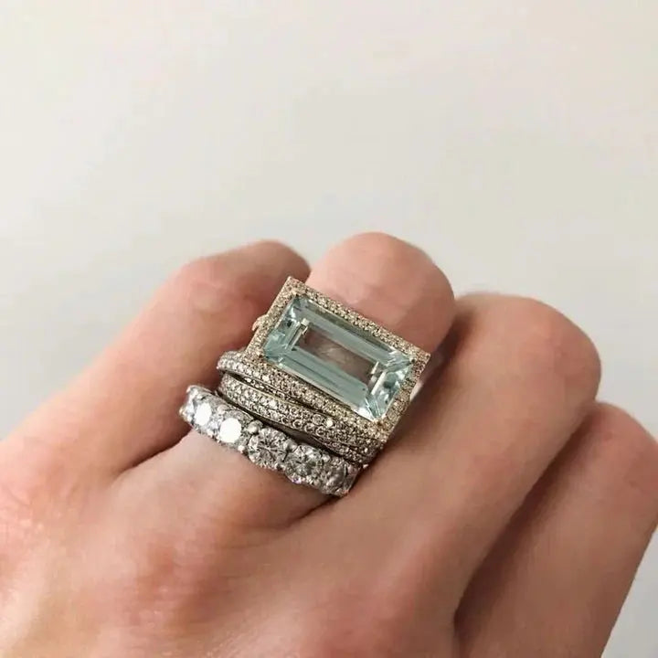 Azure Statement Ring Set
