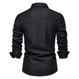 AdaptiveFit Cotton Denim Shirt: Tailored For Men