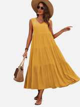 Women’s V-Neck Tiered Maxi Dress – Effortless Summer Elegance