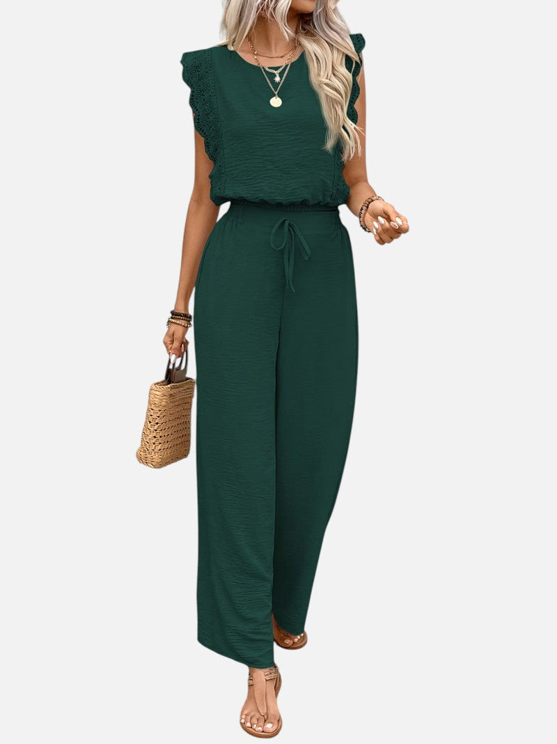 Women’s Two Piece Outfit Set - Relaxed Top & Wide Leg Trousers
