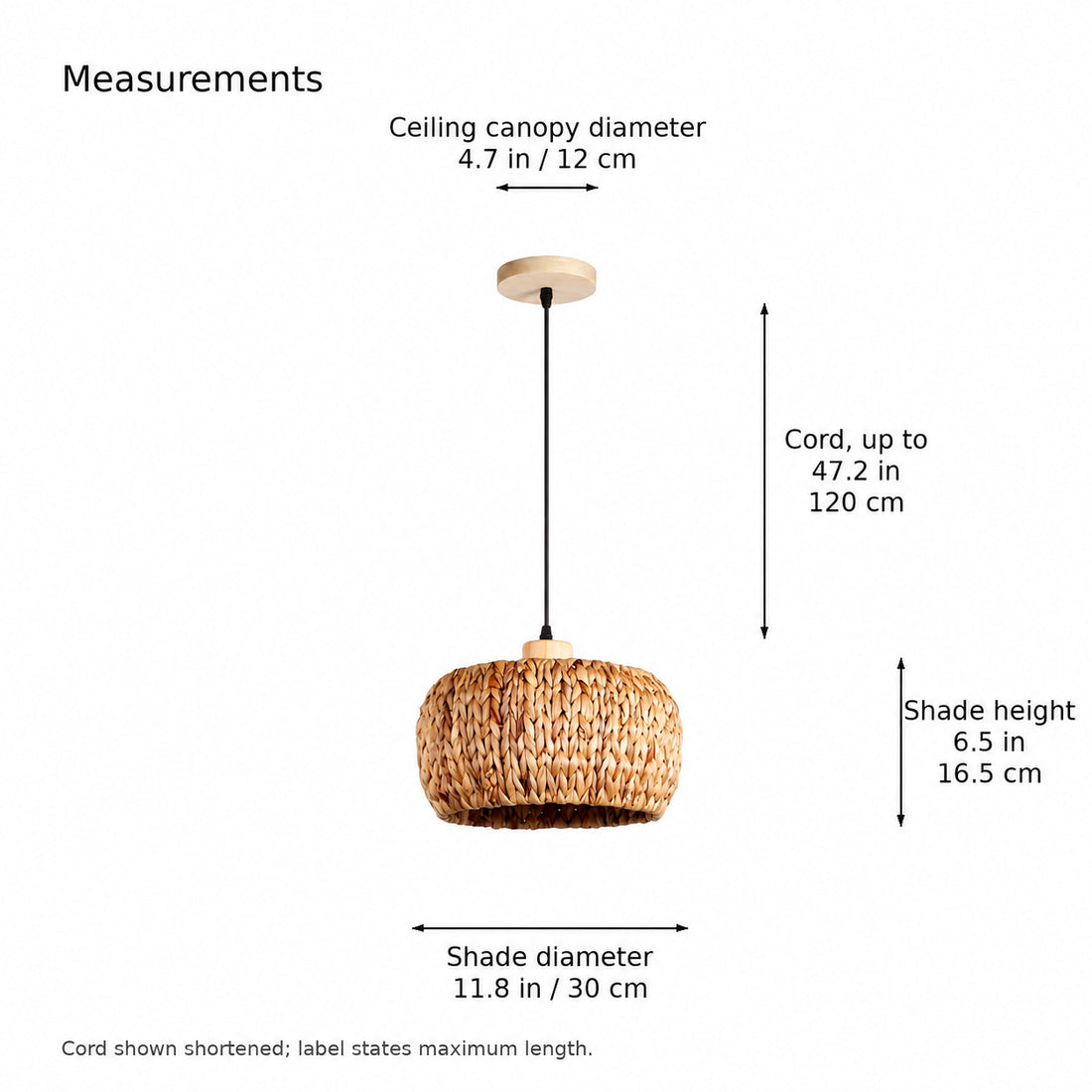 Fallow Woven Drum Pendant Light | dimensions | 579acbf31e148e61