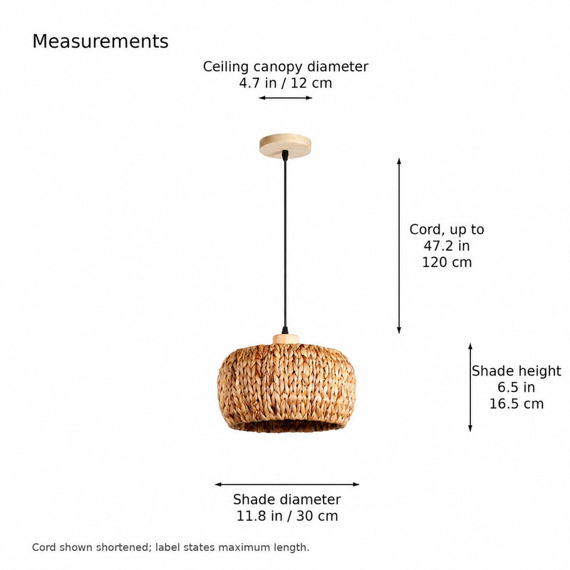 Fallow Woven Drum Pendant Light | dimensions | 579acbf31e148e61