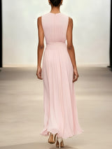 Arabella | Pleated Maxi Wedding Guest Dress With Ruched Waist