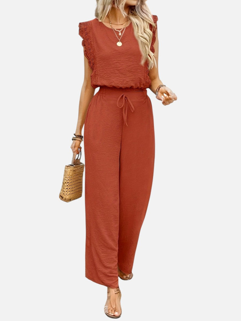 Women’s Two Piece Outfit Set - Relaxed Top & Wide Leg Trousers