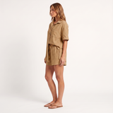 Maeve Women's Co-Ord Set – Shirt & Shorts Short-Sleeve Camp-Collar Two-Piece