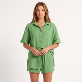 Maeve Women's Co-Ord Set – Shirt & Shorts Short-Sleeve Camp-Collar Two-Piece