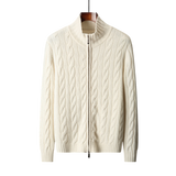 Structured Wool Zip Mock Neck