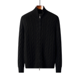 Structured Wool Zip Mock Neck
