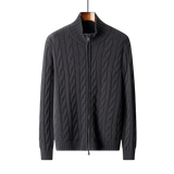 Structured Wool Zip Mock Neck