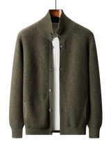 Stand-Collar Knit Cardigan