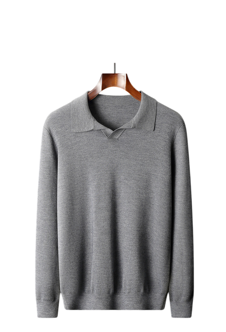Pure Maison Worsted Cashmere Long Sleeve Polo