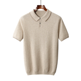 Écru Cachemire Wool Blend Polo