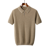 Écru Cachemire Wool Blend Polo