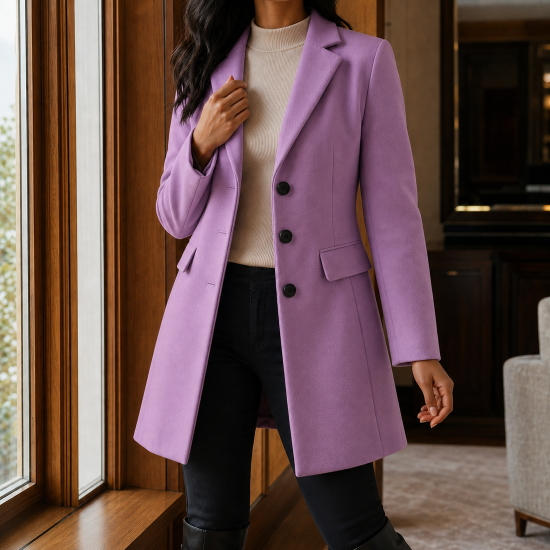 Valencia Tailored Coat - Light purple