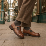Veralli Brogue Mary Janes - Brown