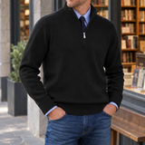 Oliver Quarter Zip Sweater - Black