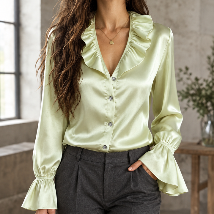 Sabrina Ruffle Neck Blouse