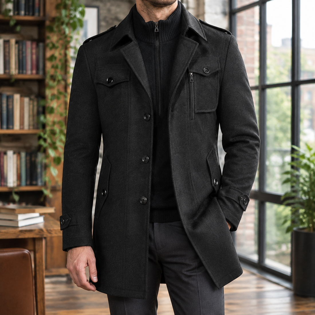 Oliver Wool Coat - Black