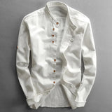 Sapporo Band-Collar Shirt - White