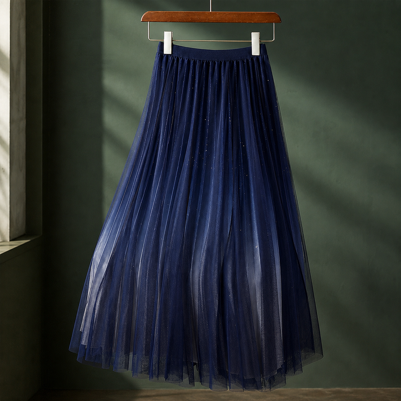 Adrienne Pleated Skirt - Blue