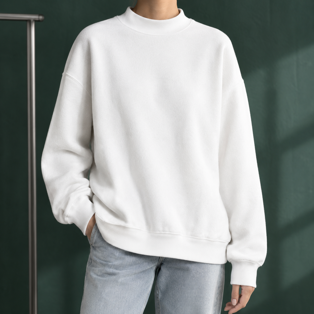 Ancelin Mock Neck Sweater - White
