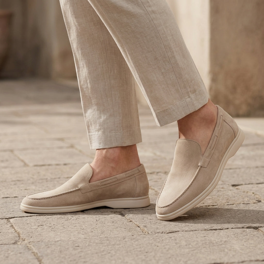 Vittorio Suede Loafers - Light Beige