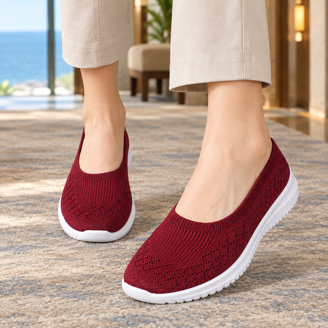Assisi Slip-On Sneakers - Red