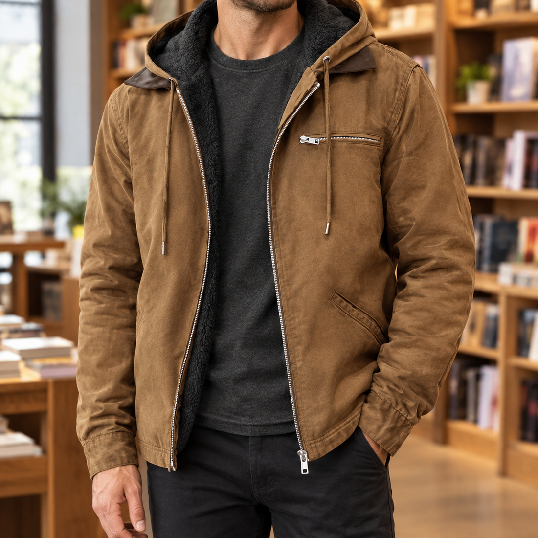 Isidore Hooded Jacket - Brown