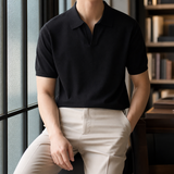 Austin Open Collar Polo - Black